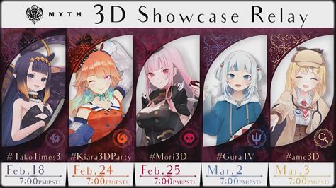 Hololive Myth 3D Showcase Relay Set