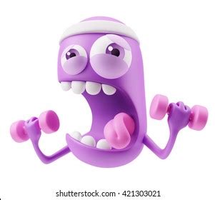 Strength Emoji Cartoon 3d Rendering Stock Illustration 421303021 | Shutterstock