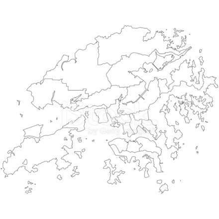 Hong Kong Map Outline White Background stock photos - FreeImages.com