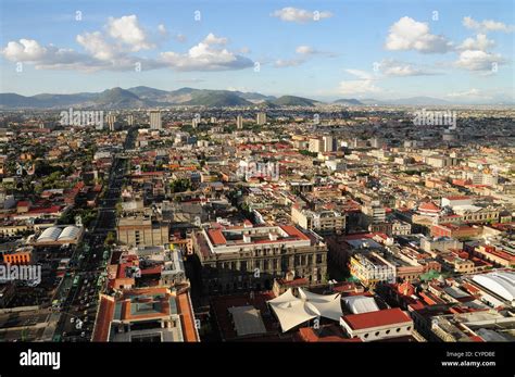 Mexico, Federal District, Mexico City, View across the capital city ...