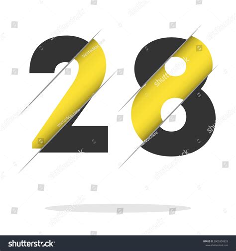 28 Number Logo Design Creative Cut Stock Vector (Royalty Free ...