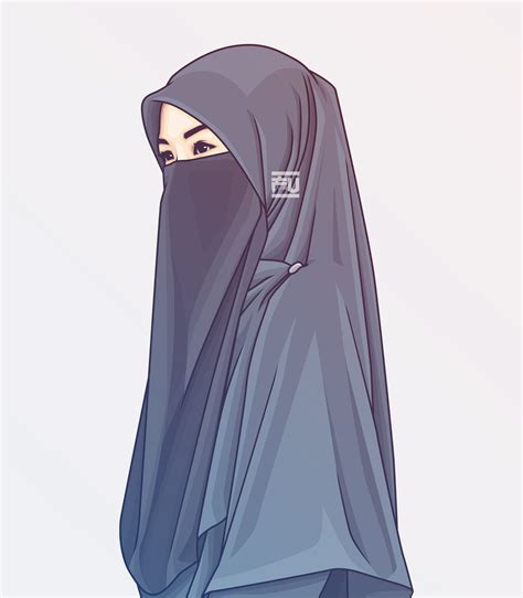 #hijab #vector #niqab @ahmadfu22 in 2021 | Hijab cartoon, Islamic cartoon, Anime muslim