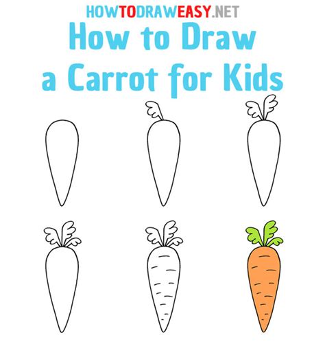 How to Draw a Carrot for Kids - How to Draw Easy