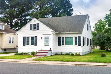 Exterior View of a Small American House in a Seaside Village Editorial Photography - Image of ...