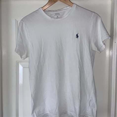 White Ralph Lauren T-shirt Size: S Condition:... - Depop