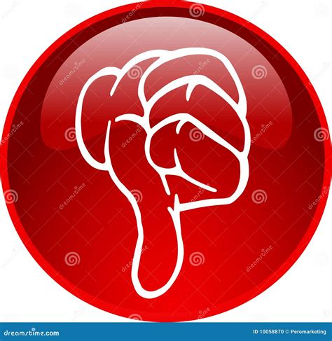 Red thumb down button stock illustration. Illustration of online - 10058870