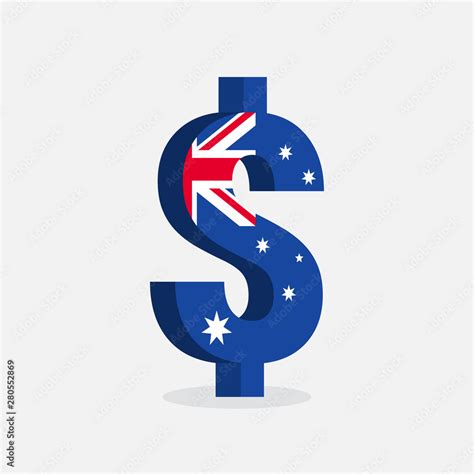 Australian Dollar Currency Symbol with Flag of Australia Stock Vector ...