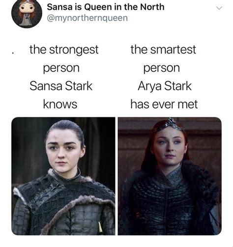 Sansa Stark and Arya Stark 👏 | Hbo game of thrones, Game of thrones books, Game of thrones funny