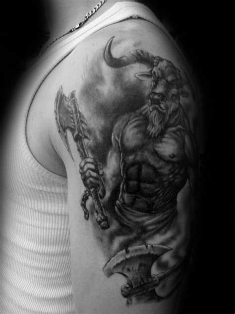 40 Minotaur Tattoo Designs For Men - Greek Mythology Ideas in 2021 ...