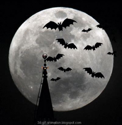 animated free gif: bats in the moonlight night terror in the sky flash ...