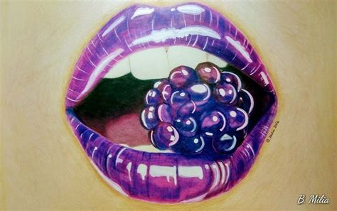 Berry Lips colored pencil drawing by B. Milia | Lips drawing, Berry lips, Lip colors