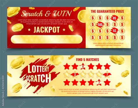 Two Mockups Of Lottery Scratch Card Stock Vector | Adobe Stock