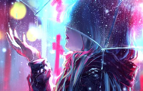 1400x900 Raining Anime Girl Blur Lights 4k Wallpaper,1400x900 ...