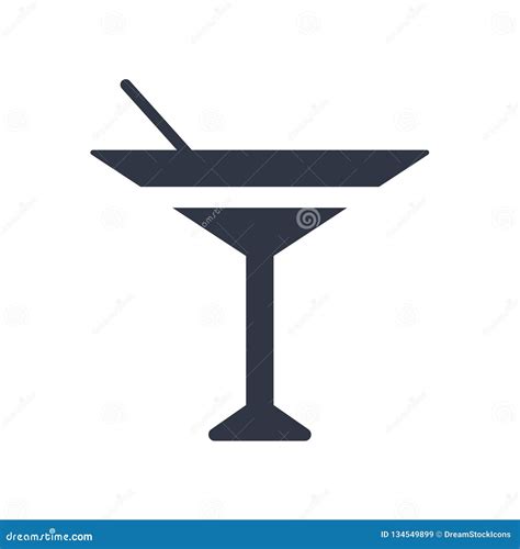 Cocktail on a Glass Icon Vector Sign and Symbol Isolated on White ...