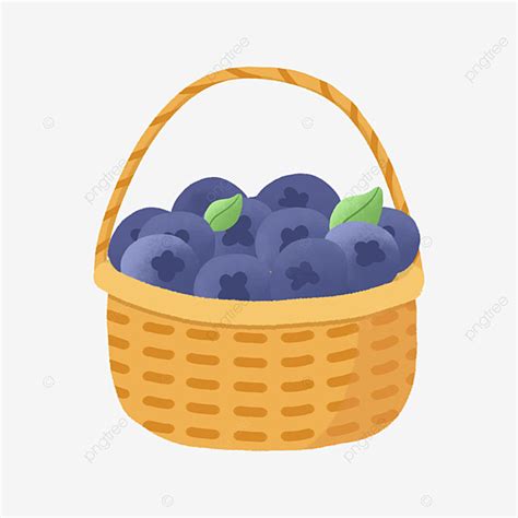 Blueberry Basket Clipart Transparent Background, A Basket Of Cute Blue ...