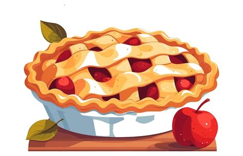 Premium Vector | An Apple Pie vector illustration Thanksgiving Apple ...