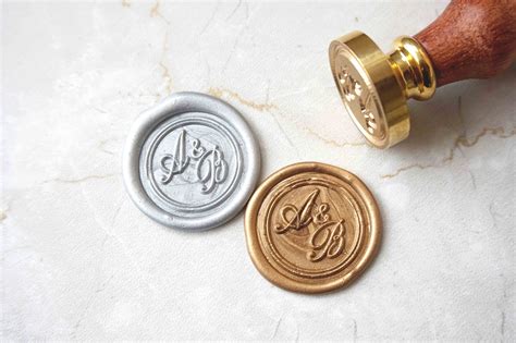 Custom double initial wax seal stamp Personalized 2 | Etsy