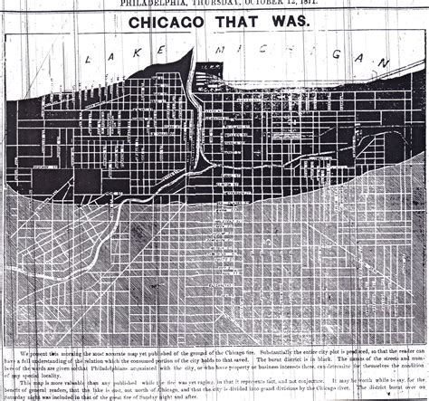 The Great Chicago Fire. "Chicago That Was." From The Press - Philadelphia; Thursday, October ...