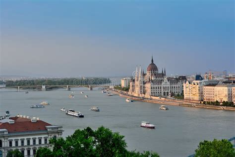 Budapest Landscape during Sunset Stock Photo - Image of castle, bridges: 149938308