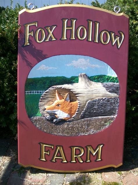 Fox Hollow Farm - Yankee Woodcarvers - Hand Carved Signs - Plymouth, Massachusetts