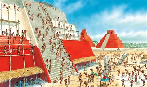 "Construction of a Maya pyramid" | Mesoamerican architecture, Mayan art, Ancient civilizations