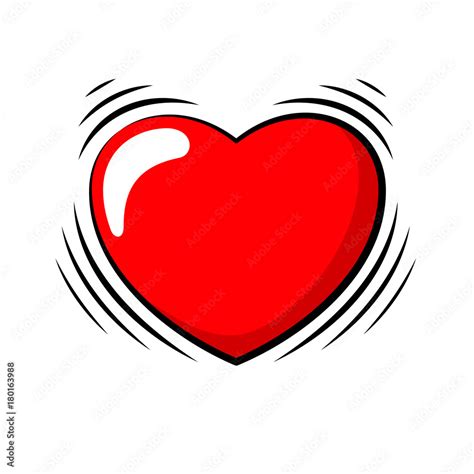 Beating Heart. Vector Illustration Of A Cartoon Heart With Shaking Effect Stock Vector | Adobe Stock