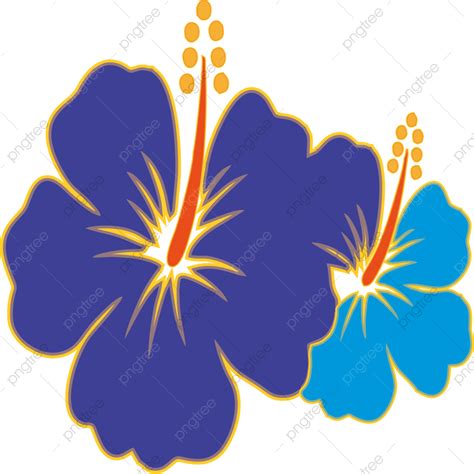 Blue Hawaiian Flower Clip Art