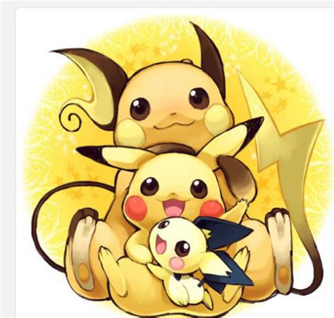 Rodzina Pikachu | Pikachu raichu, Pichu pikachu raichu