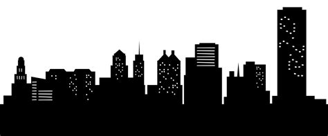 Digital Skyline Clipart City Skyline Silhouette SVG PNG Vector Drawing ...