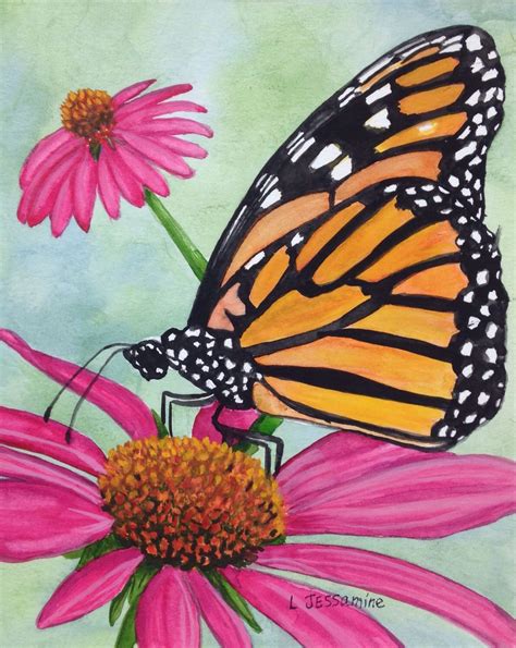 Original Butterfly Painting, Butterfly Art, Watercolor painting, Flower ...