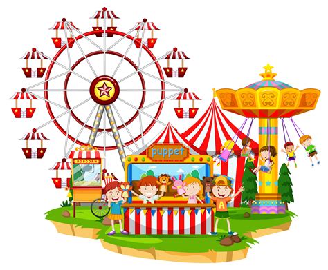 Happy children at circus 455008 Vector Art at Vecteezy