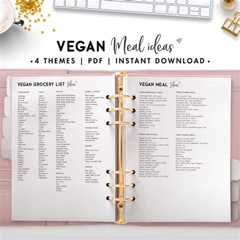 Vegan Grocery List & Meal Ideas - World of Printables