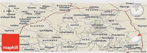 Shaded Relief Panoramic Map of Northern Province