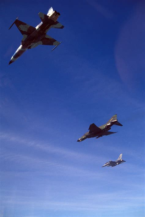 A Royal Thai Air Force F-5E Tiger II aircraft, an F-4E Phantom II aircraft from the 497th ...