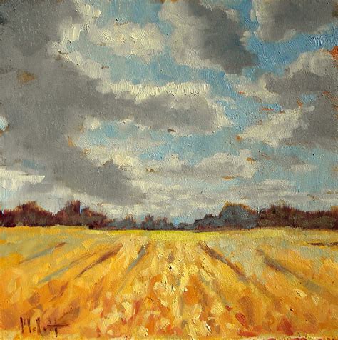 Heidi Malott Original Paintings: Impressionism Art Autumn Fields Small Oil Painting