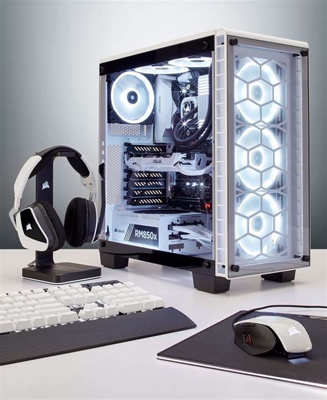 Corsair Crystal 460X RGB PC Case White | Gaming room setup, Computer ...