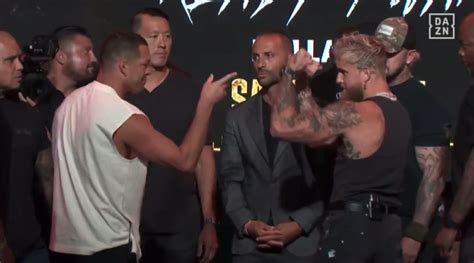 Jake Paul vs Nate Diaz face-off descends into brawl among security as ...