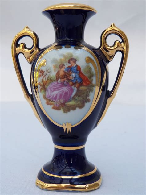 LIMOGES France Royal Cobalt Blue and Gold Porcelain Fragonard