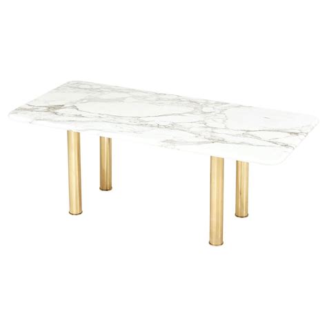 Italian Calacatta Marble Dining Table, Stone International, 1970 at 1stDibs