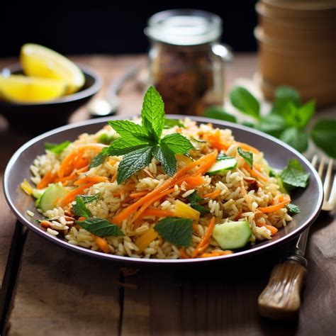 Cabbage and Carrot Gaba Rice Salad - Sattvic Recipes