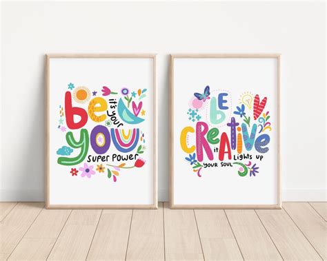 BE YOU Art Bundle Art Print Positive Printable Wall Art - Etsy