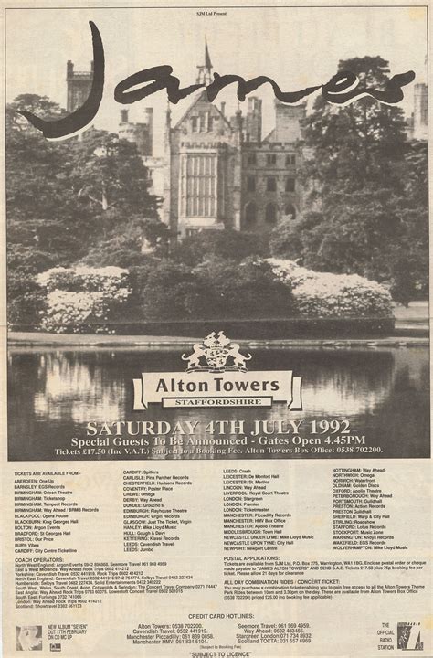 One Of The Three | 1992 Alton Towers full page ad1992 Alton Towers full ...