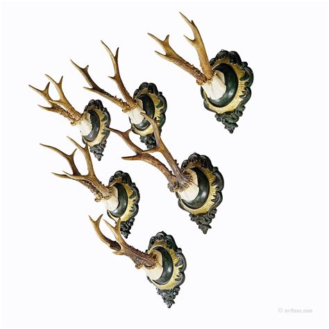 A set of six vintage Black Forest hunting trophies from Germany ...