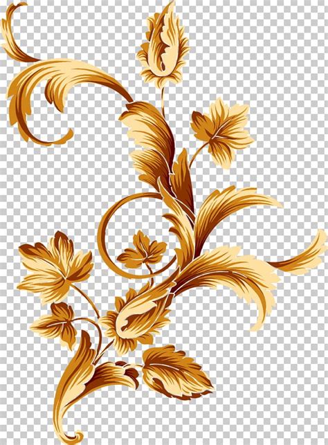 Flower Gold Color PNG, Clipart, Border, Clip Art, Color, Flora, Floral Design Free PNG Download