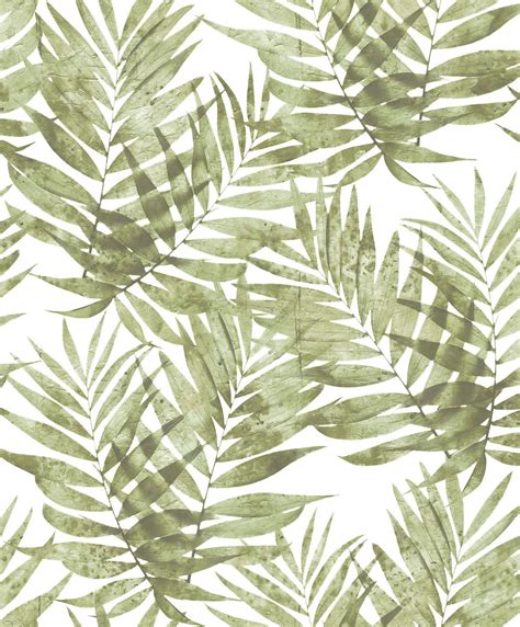 Galerie Organic Textures Tropical Leaves Green Wallpaper G67944