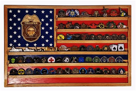 Ohio State Trooper / Police Challenge Badge Coin Display 70-100 Coins ...