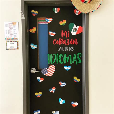 Spanish Classroom Door, Spanish Bulletin Boards, Dual Language Classroom, Bilingual Classroom ...