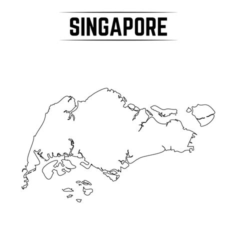 Outline Simple Map of Singapore 3087834 Vector Art at Vecteezy