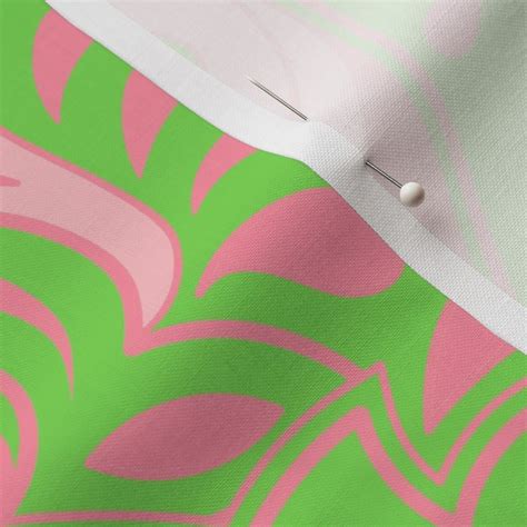 Pink and Green Paisley Fabric | Spoonflower