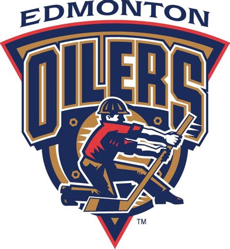 Edmonton Oilers Alternate Logo (1997) - Oil worker logo with script | Edmonton oilers, Oilers ...